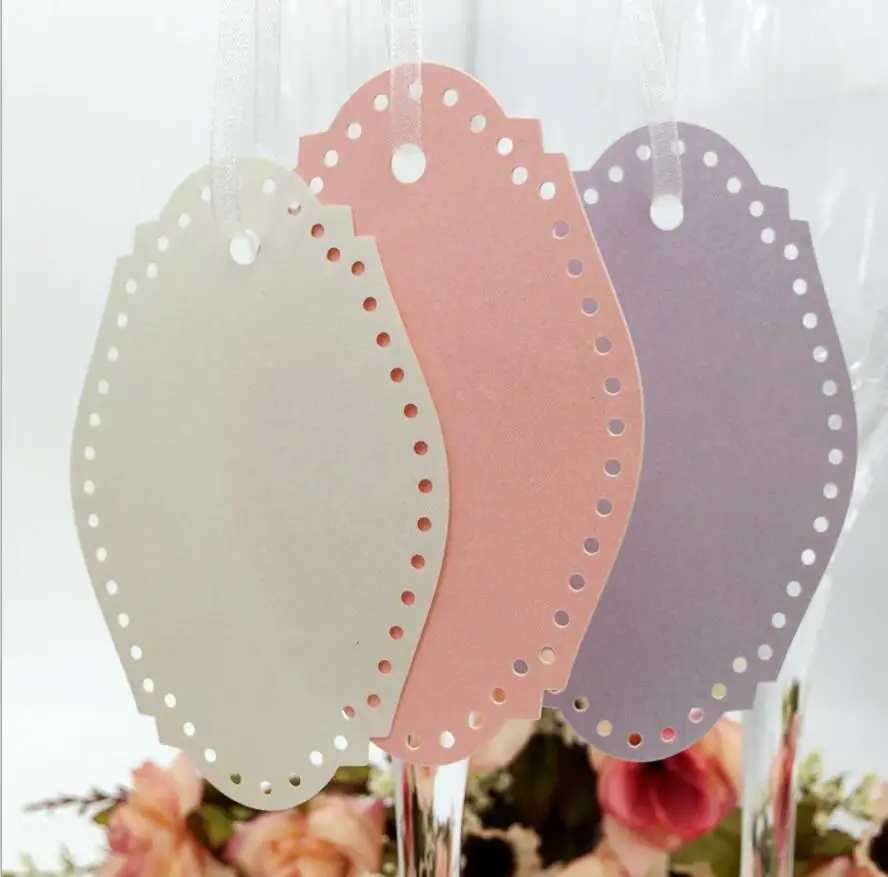 

200pcs Oval Wish Greeting Card Paper Ribbon For Wedding Christmas Party Gift Label Bookmark Luggage Label Price Hang Tag