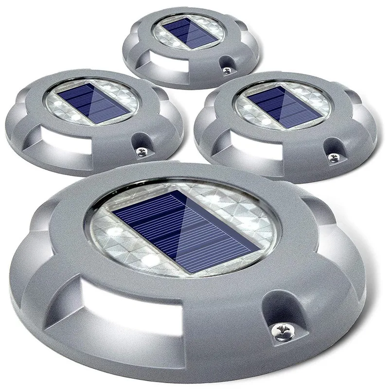 New Solar Powered Deck light Road Stud Lighting Aluminum IP65 Waterproof Outdoor Driveway Dock Path Ground Light Lamp | Лампы и