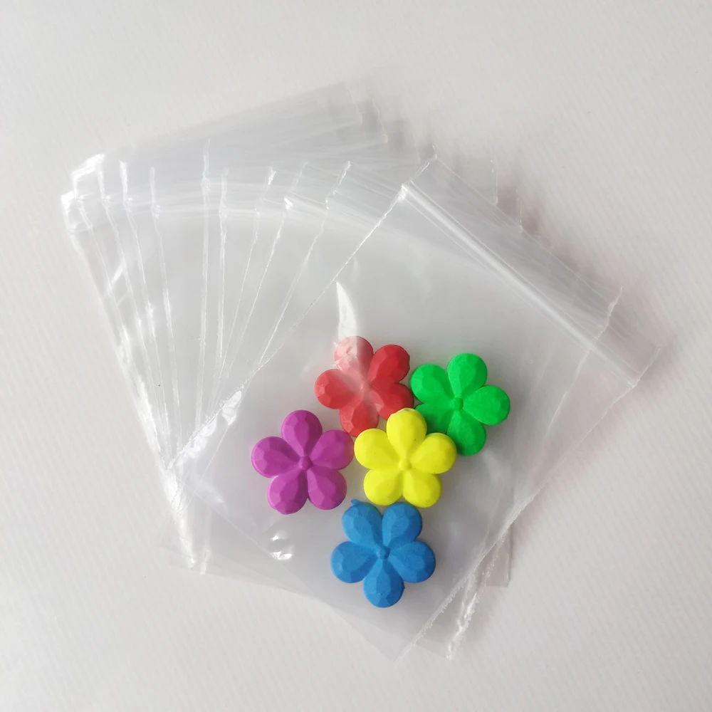 100 шт. белые пластиковые пакеты на молнии для ювелирных изделий