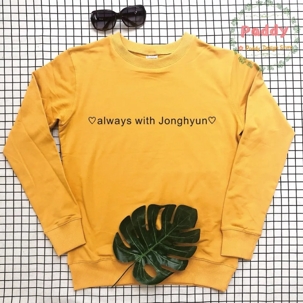 Толстовки OKOUFEN SHINEE Always with Jonghyun корейские модные пуловеры KPOP с длинным рукавом