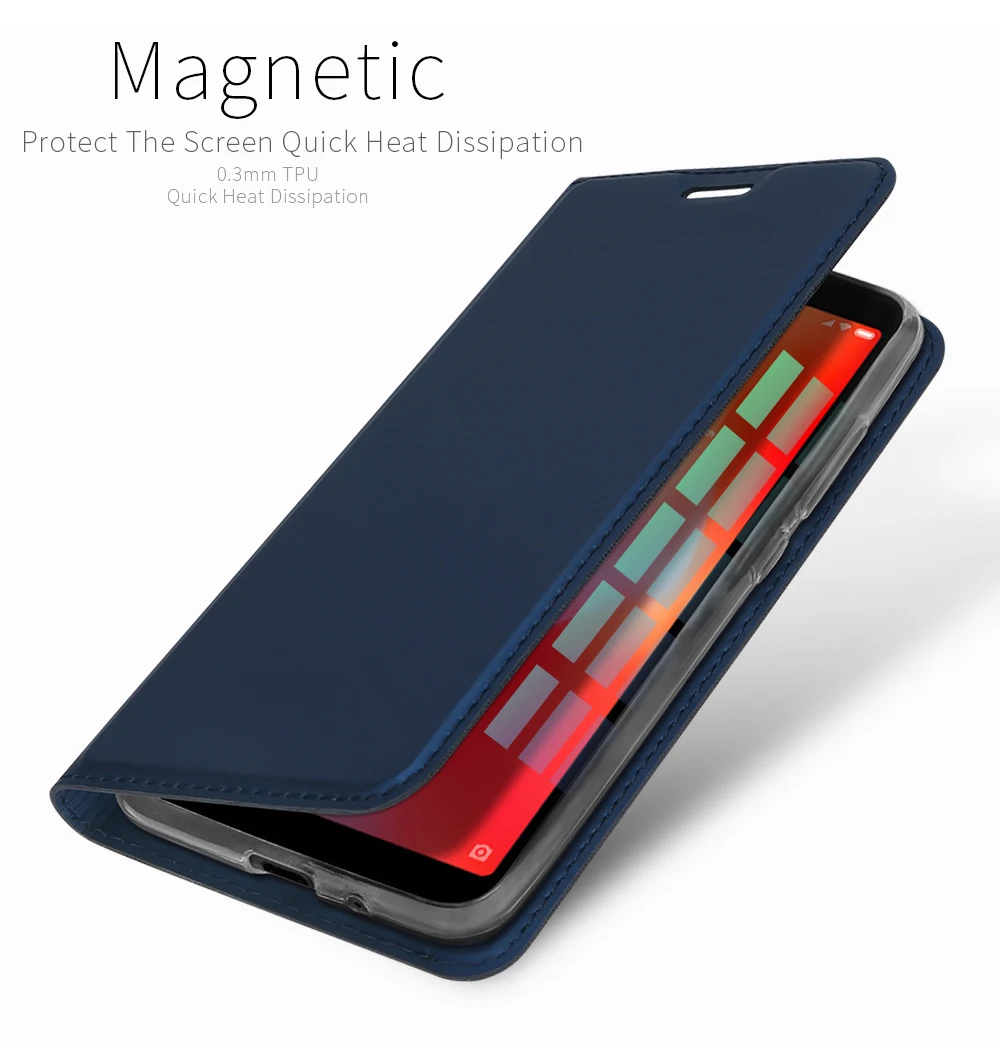 Glass film gift) DUX DUCIS Leather Flip Case for Xiaomi Redmi 6A Book Wallet Phone Cover Redmi6A 6 A 5.45&quot | Мобильные телефоны