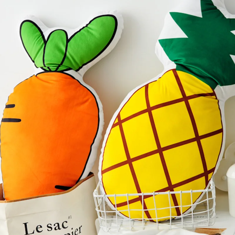 Печать гигантский ананас плюшевая морковка подушки декоративные фрукты мягкие