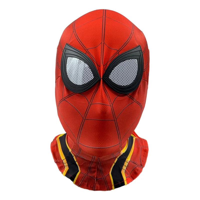 Iron spiderman mask Потрясающая маска Человека-паука 3D цифровая печать красные черные линзы Человека-паука маска принадлежности для Хэллоуина супергерой косплей реквизит - Цвет: Iron spiderman mask