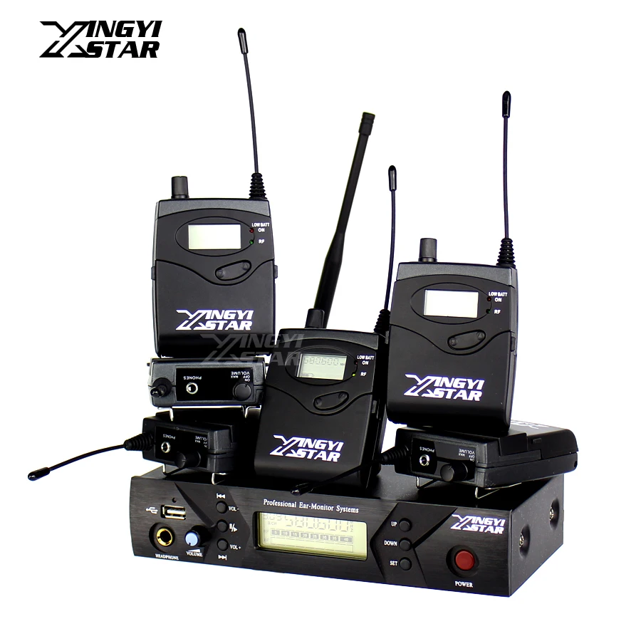 

EW300 IEM G3 Pro Monitoring UHF Wireless In Ear Headphone Stage Monitor System USB Transmitter & 6 Receiver DJ Mixer Console