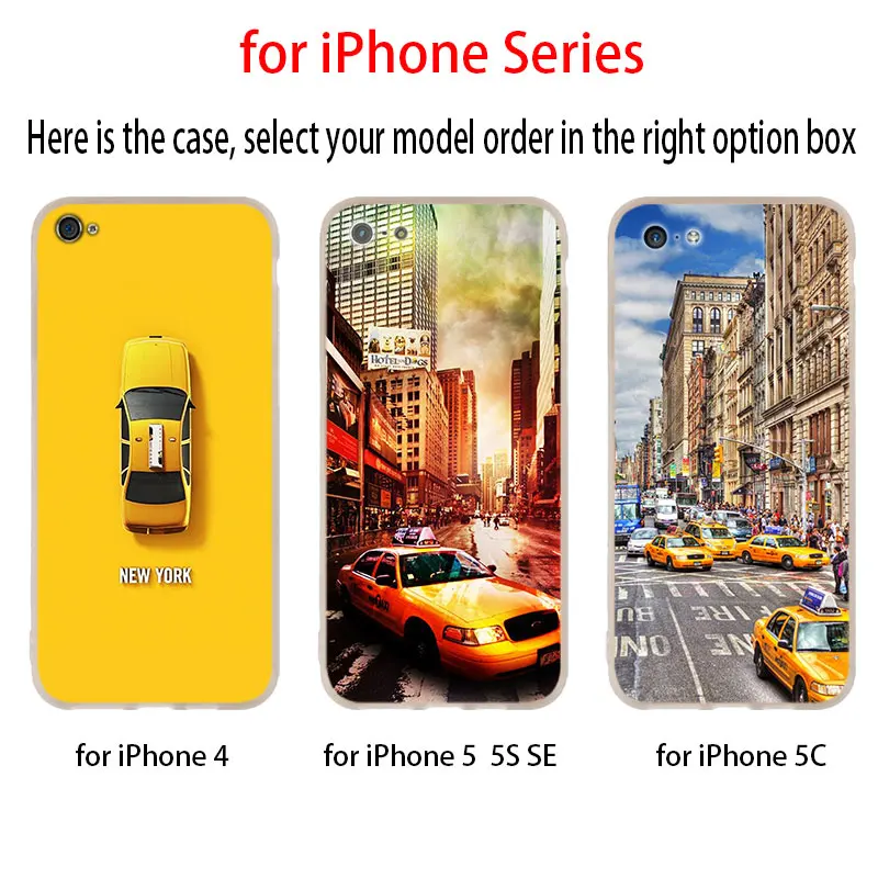 Мягкий силиконовый чехол с изображением такси Нью-Йорка для iPhone 13 12 11 Pro X XS Max XR 8 7 6