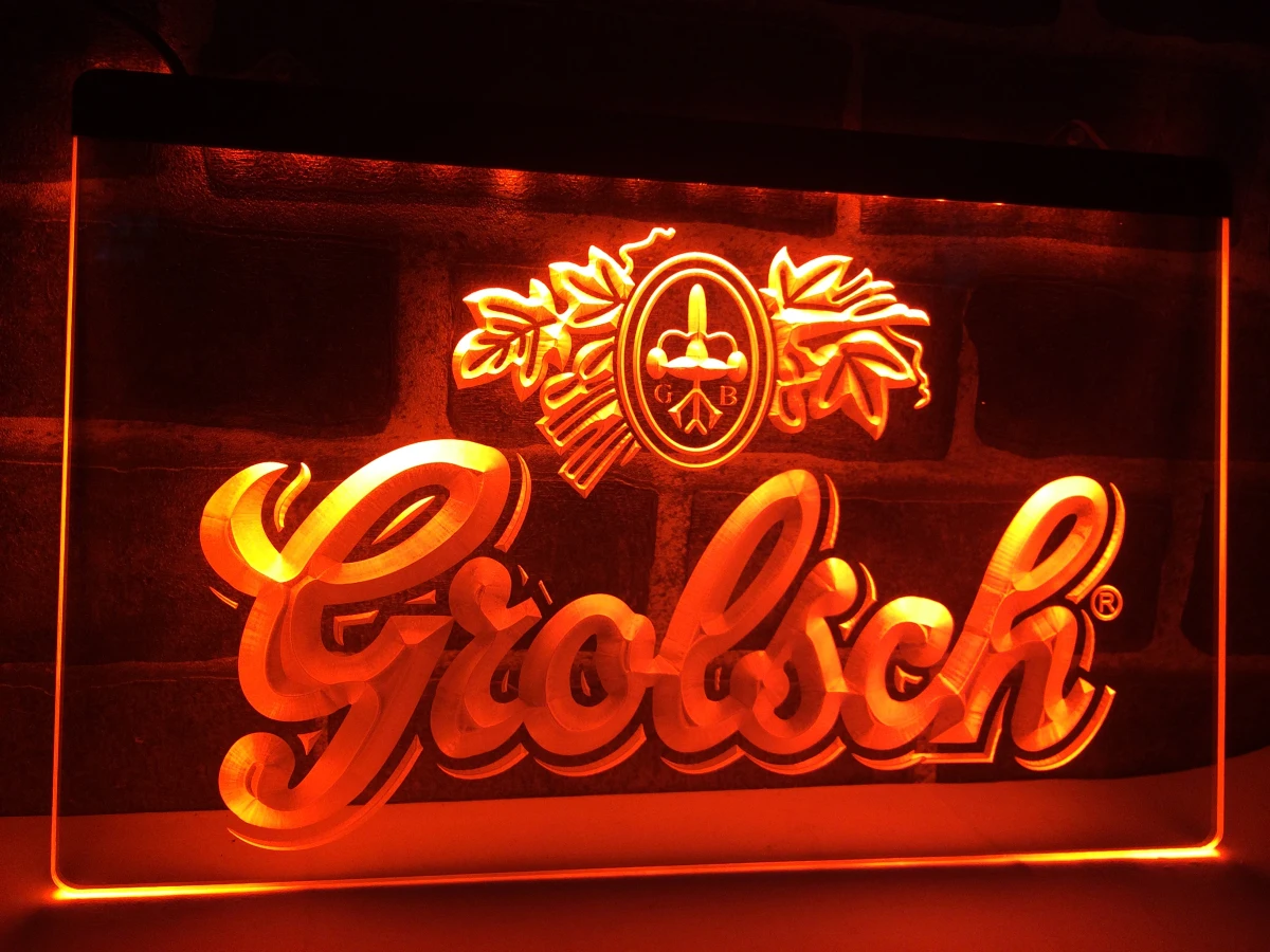 LA007- Grolsch пивной бар Пивной клуб Новый светодиодный неоновый светильник Знак