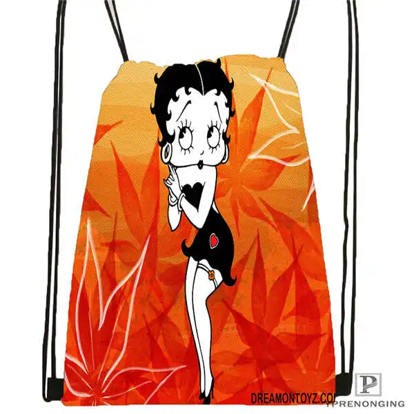 На заказ Betty Boop Drawstring рюкзак сумка милый рюкзак дети ранец(черная спинка) 31x40 см#180531-04-07 - Цвет: Drawstring Backpack