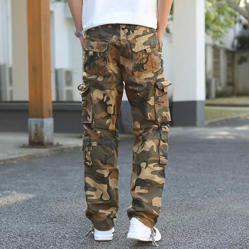 Брюки-карго мужские камуфляжные модная уличная одежда повседневные уличные