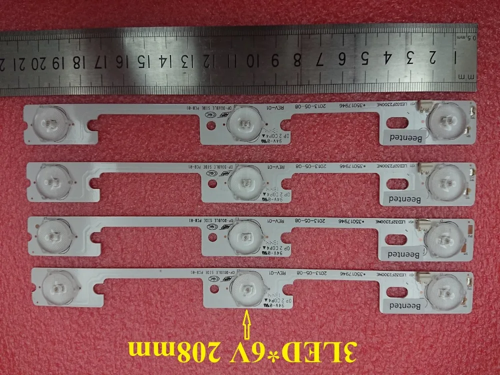 

New Kit 4 PCS 3LED 6V 208mm LED backlight strip for KONKA LED32F2300NE LED32F2300FX 35017946 35017947