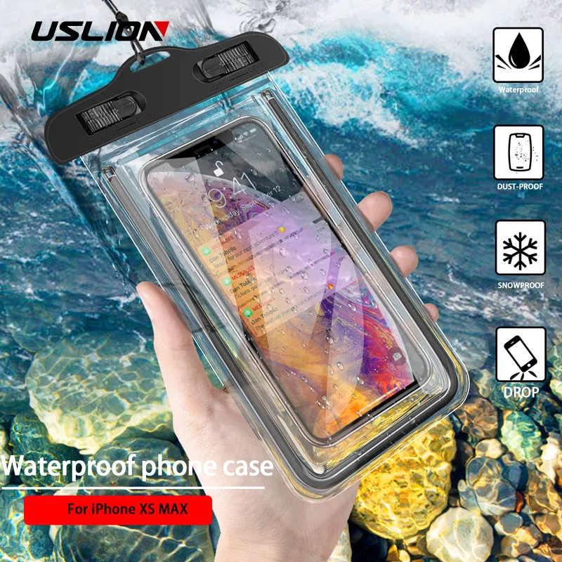 USLION водонепроницаемый чехол для телефона сумка iPhone X XS MAX Huawei Samsung Xiaomi подводный