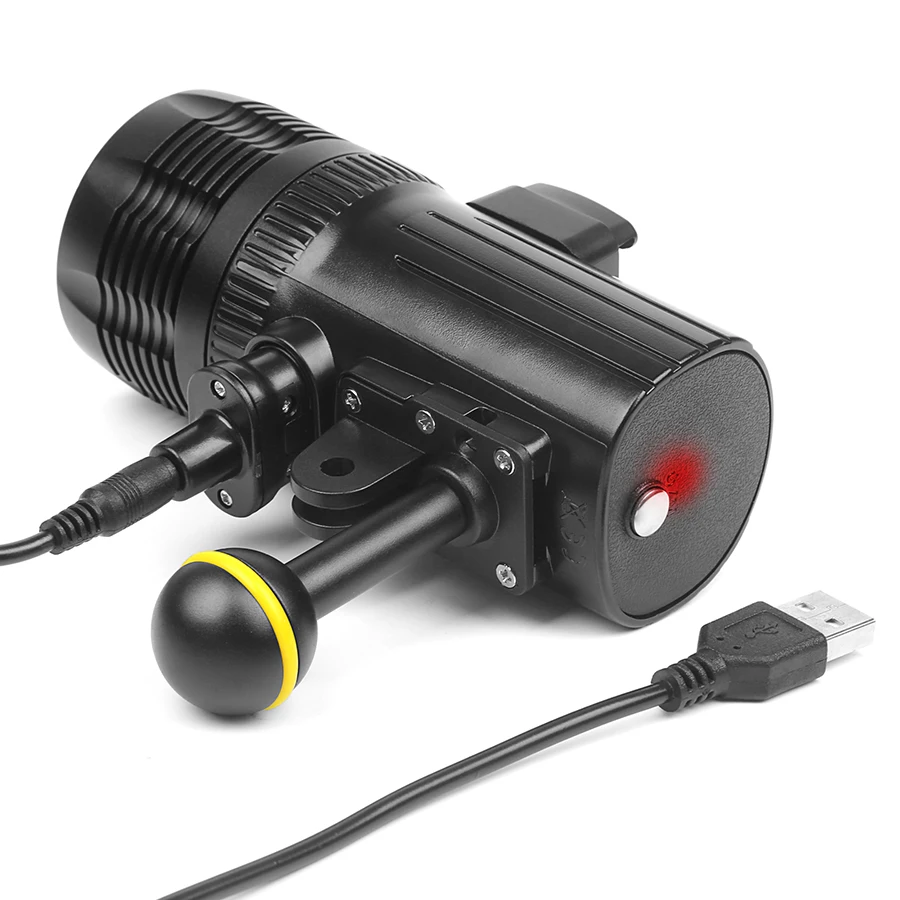 Портативный фонарик для подводной съемки 6 * CREE XM-L R3 подсветка 1500 люменов 60 м