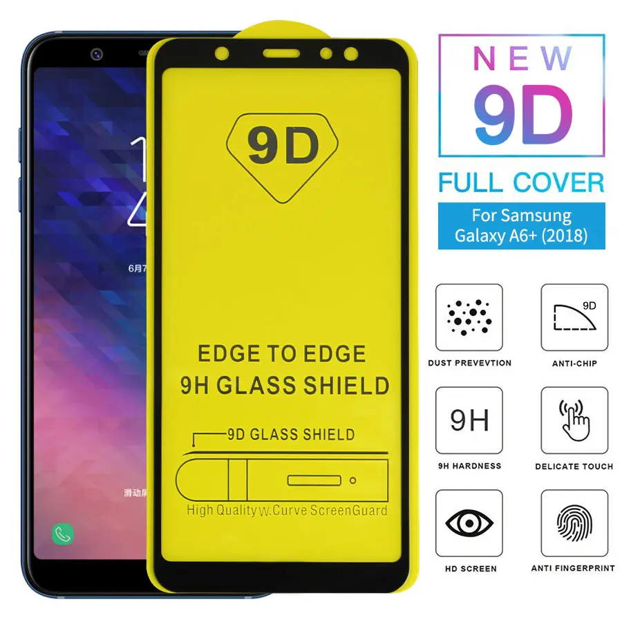 Wolfpsych 9D с закругленными углами и полным Клей закаленное Стекло для samsung Galaxy A6 плюс