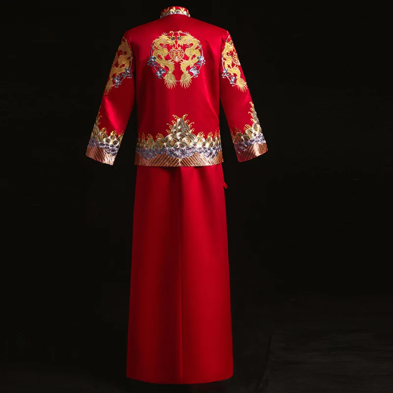Красный Жених винтажный свободный Cheongsam традиционное китайское свадебное платье