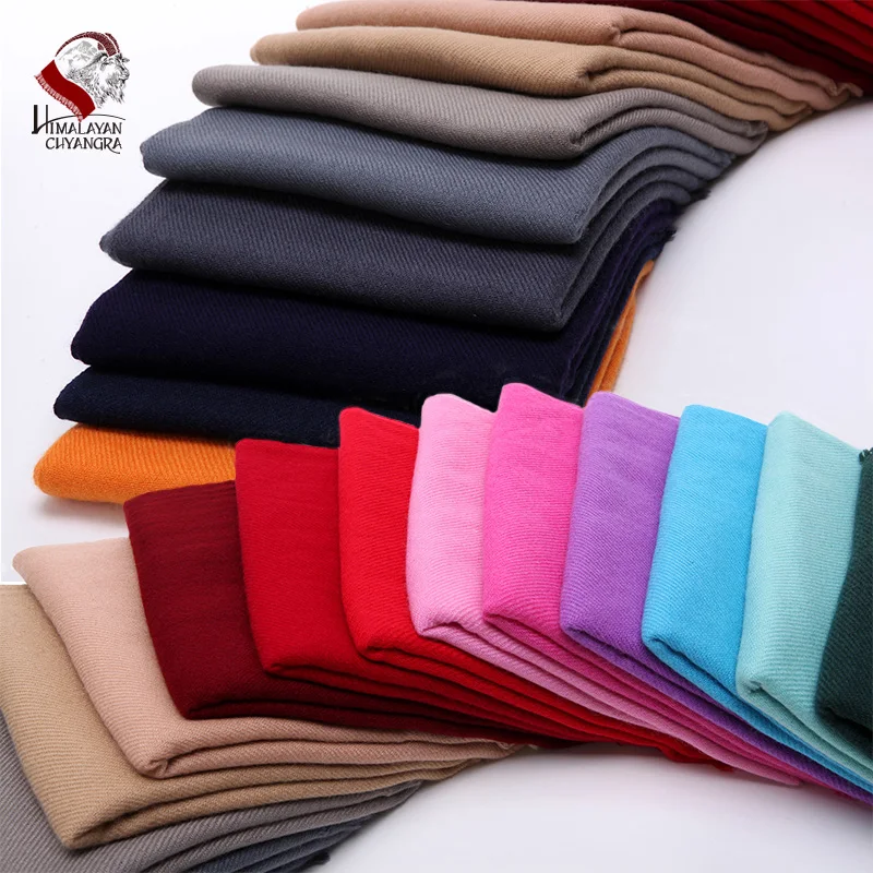 Непальский 100% кашемировый шарф шаль глушитель классический сплошной цвет