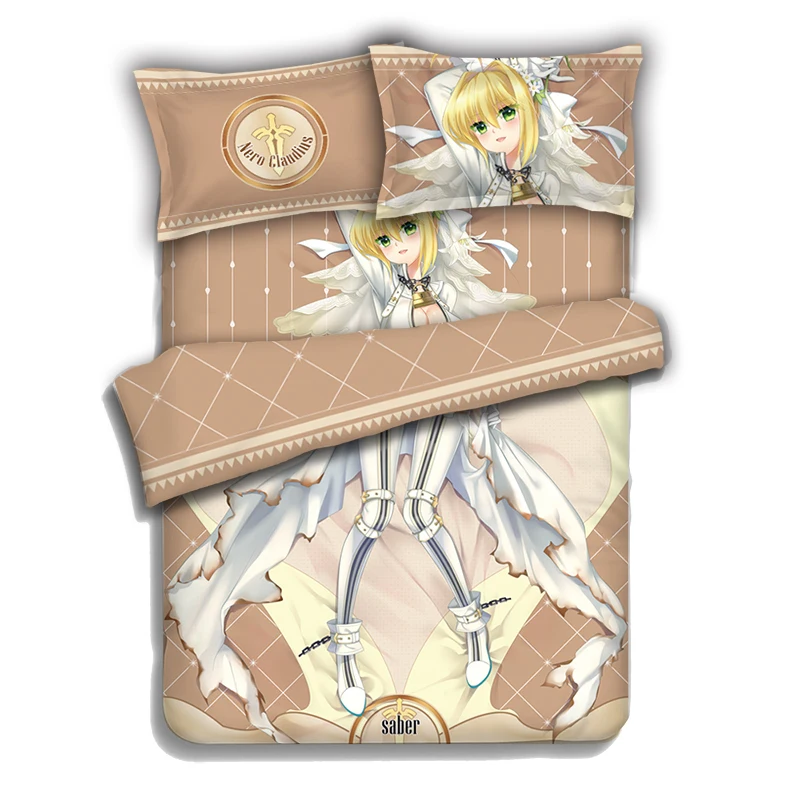 

Японский аниме Fate постельные принадлежности Простыня Постельные принадлежности покрывало наволочка чехол 4 шт