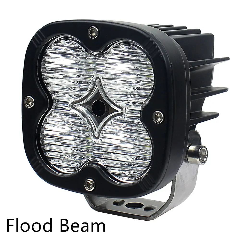 Flood beam Светодиодный 40 Вт Рабочий светильник для вождения мотоцикла точечный луч противотуманная фара для автомобиля внедорожный мотоцикл Лодка ATV UTV - Цвет: Flood beam