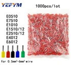 1000 шт.лот труба изоляционные терминалы E0510 E7510 E1010 E151012 E251012 E4012 E6012 изолированный кабель обжимной разъем для проводов