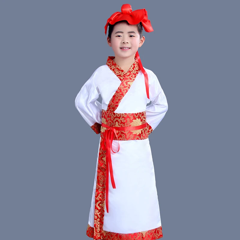 Одежда Hanfu для мальчиков и девочек традиционная китайская одежда фолк танцев