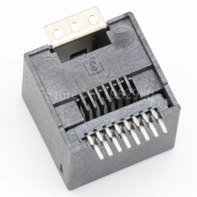 20 шт./лот RJ11 RJ12 RJ45 телефонный разъем 8PIN 180 градусов SMD Черный со светодиодным