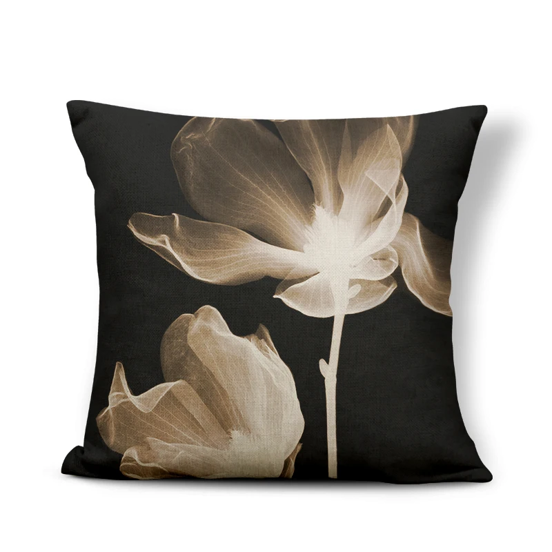 Наволочка в виде тюльпана с короной и рисунком растений|pillow with cover|plants cushioncushion cover