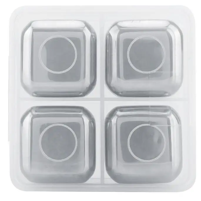 4pcs Многоразовые камни из нержавеющей стали для виски, набор для пива, вина, бедер, ликера, спирта, охлаждающие камни, сохраняют ваш напиток холодными кубиками льда, новости - Цвет: 4pcs