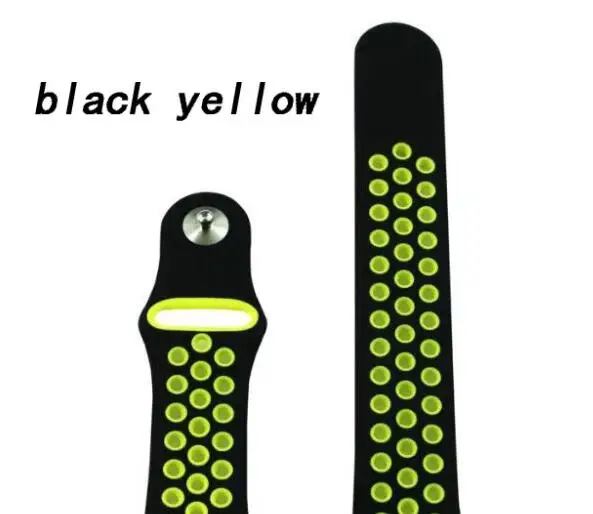 black yellow Силиконовый ремешок huami amazfit bip 22 мм 20 мм для samsung gear sport S2 s3 Frontier Classic galaxy watch band 42 мм 46 мм huawei gt 2 - Цвет ремешка: black yellow