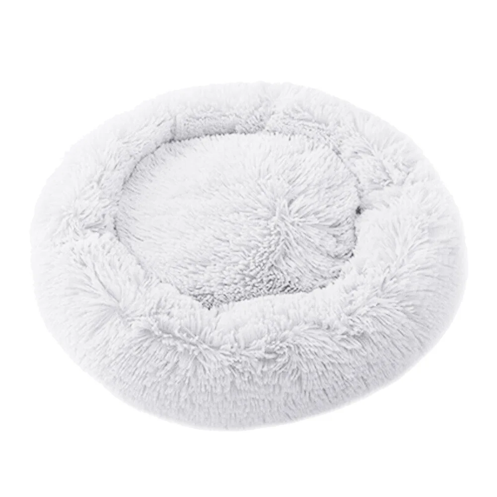 Длинная плюшевая супермягкая кровать для питомца собачья круглая кошка зимний