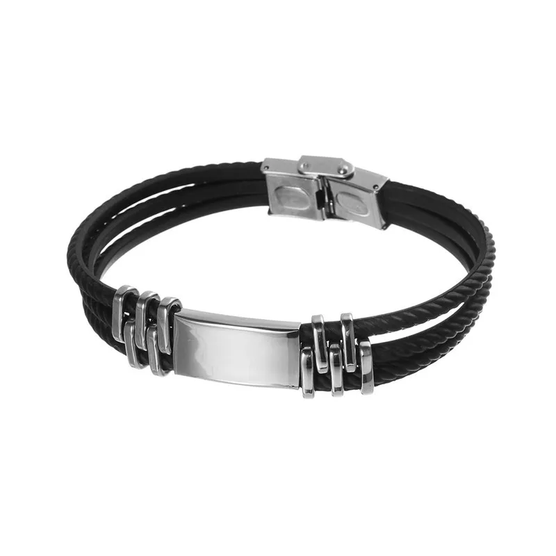 Мужской кожаный браслет в стиле панк из нержавеющей стали|bracelets for|leather braceletleather