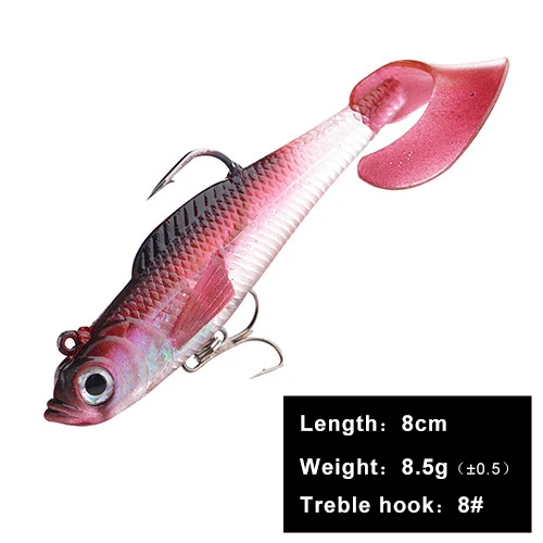 096 8cm FISHKING 1 шт. 8/10 см приманки мягкие приманки с 3D глаза тройными крючками приманки stackle мягкие приманки для приманки тройные Крючки и рыболовные принадлежности - Цвет: 096 8cm