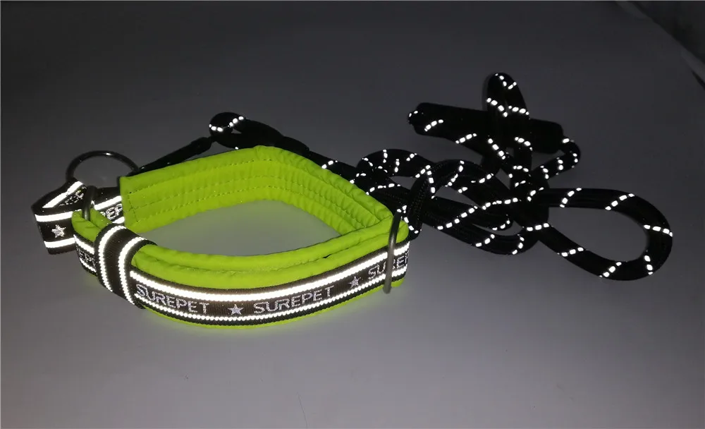 Reflective Collar for Dogs Nylon Adjustable Dog Collar Soft Padded Explosion Proof Pet Collar for Medium Large Dogs Training Red