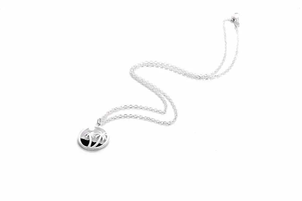 Round Beach Palm Trees Chain necklace Cute Lovely Plant Fashion Necklaces Pendant for Women Girls Best Gift | Украшения и