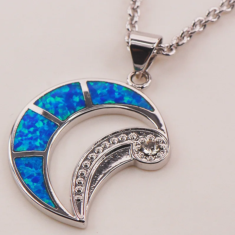 

Blue Fire Opal 925 Sterling Silver Fashion Jewelry Pendant P163