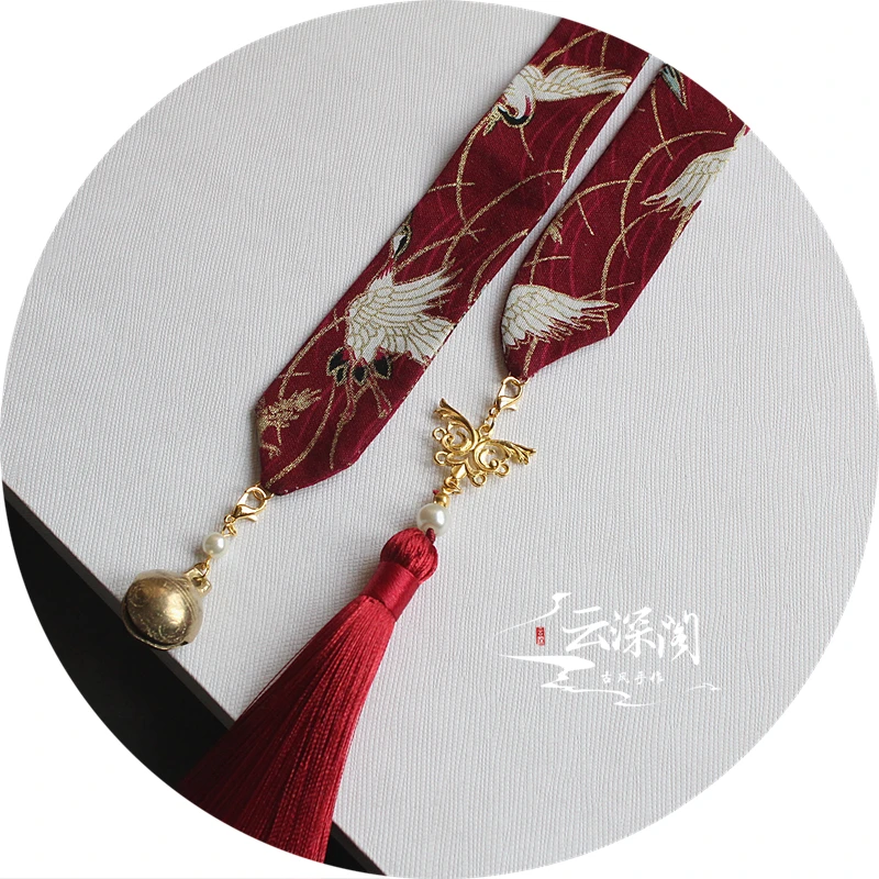 Think without evil Мужские и wo мужские салфетки Hanfu повязка для волос с кисточками позолоченный кран кои Съемная кисточка головные уборы аксессуары для волос лента для волос - Цвет: Think without evil