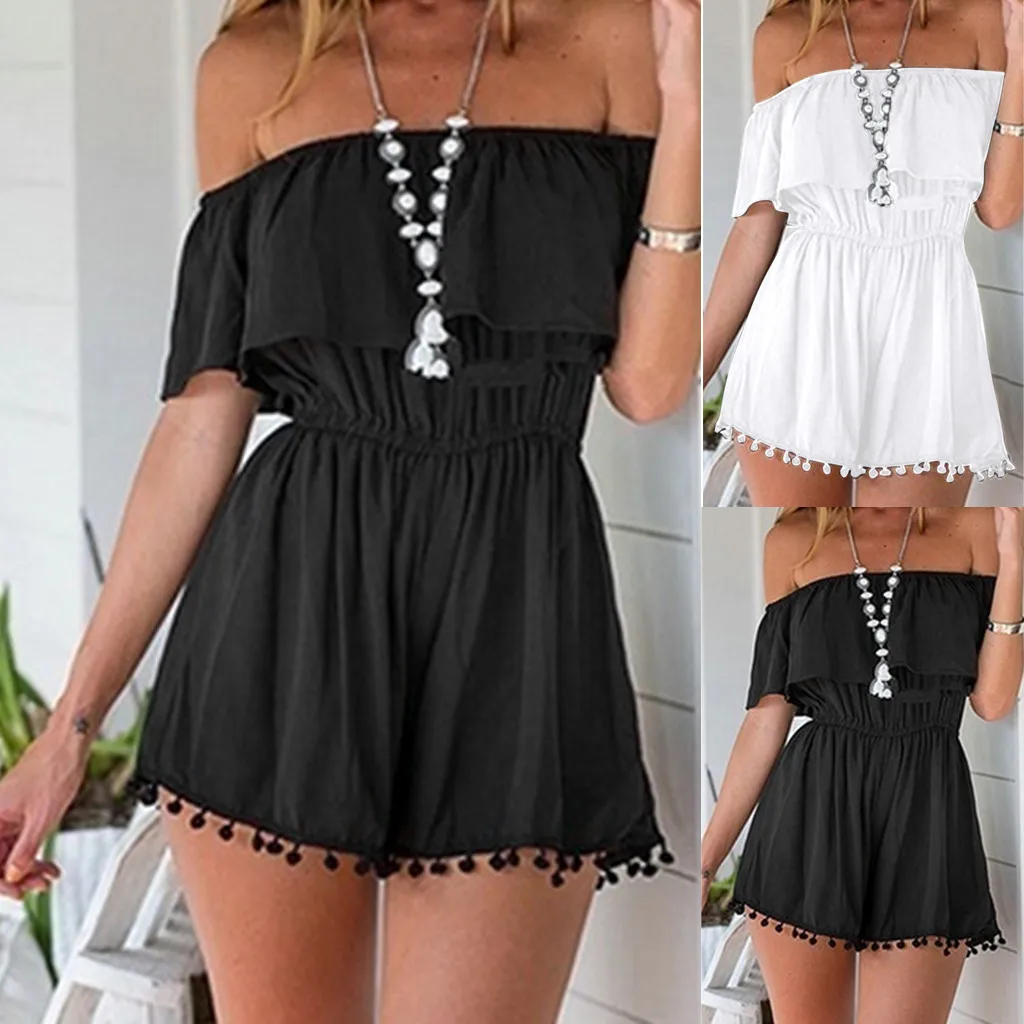 Новая одежда 2019 женские модные повседневные однотонные Свободные Комбинезоны с