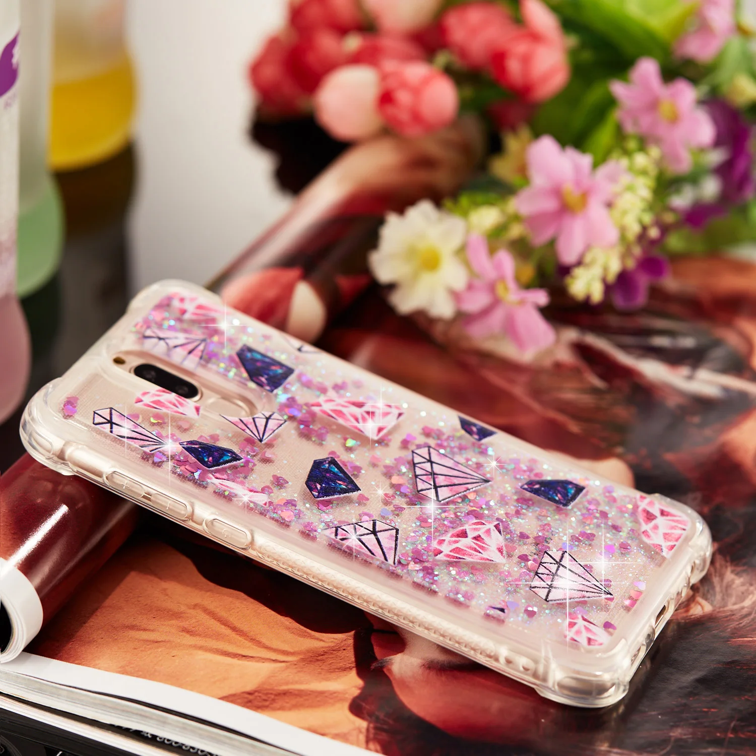 Чехол из ТПУ для Huawei Mate 10 Lite чехол с блестящими звездочками динамическим жидким