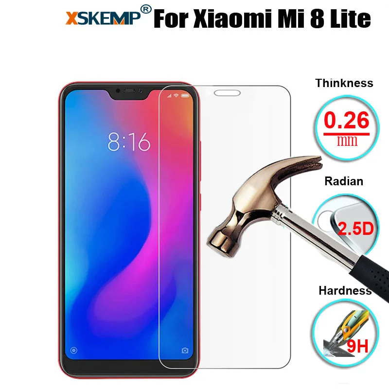 Премиум Закаленное стекло Защита экрана против царапин пленка для Xiaomi Mi 8 Lite/Mi