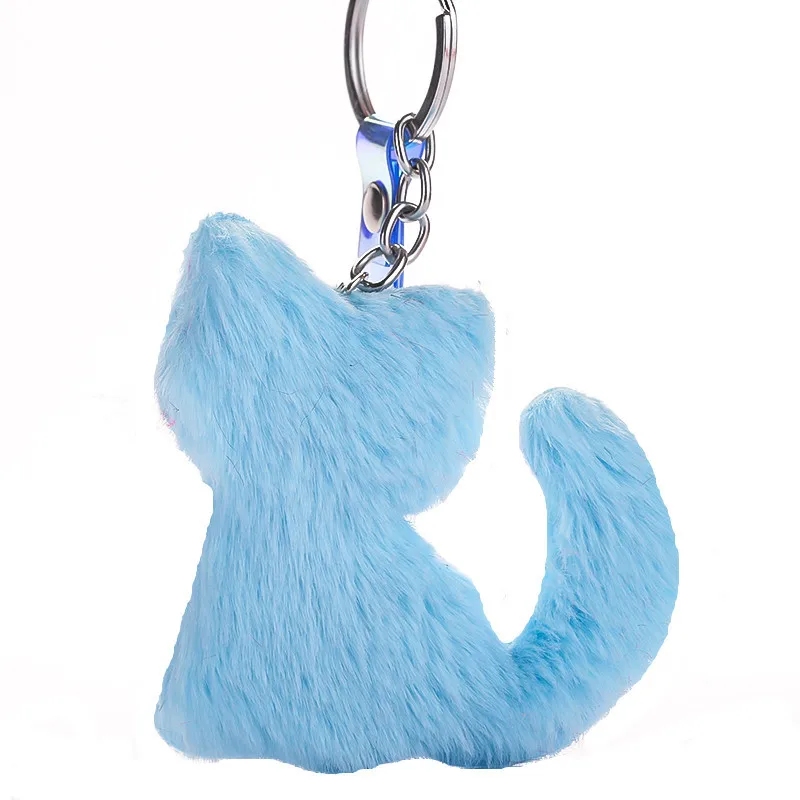 Симпатичная в форме кошки брелок Модный Цветной красивый плюшевый помпон для