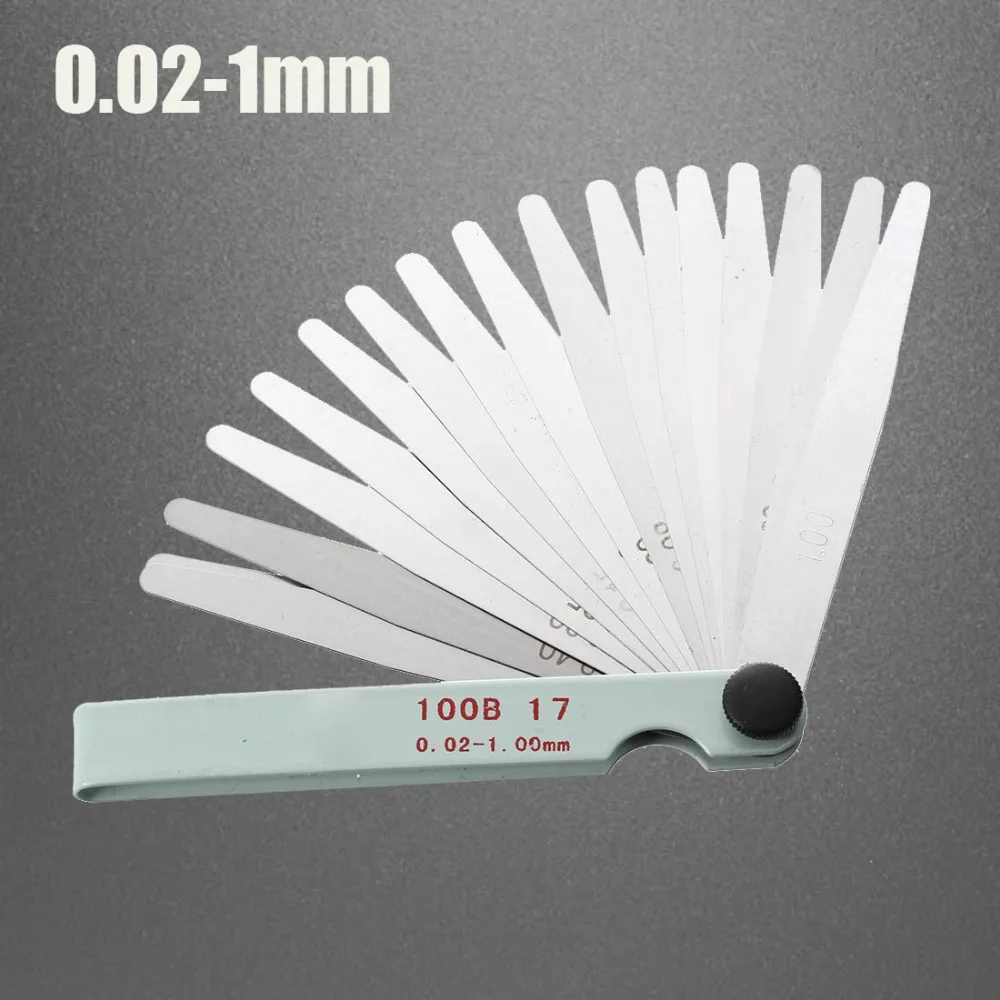 

17 Blades Feeler Gauge Metric Gap Filler 0.02-1.00mm Gage Measurment Tool For Engine Valve Adjustment