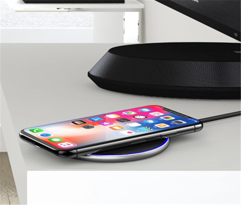 Сплав ультра тонкий 15 Вт Быстрое беспроводное зарядное устройство для Xiaomi Mi Mix 2s samsung Galaxy S9 S8 S7 Plus Note 8 9 Qi Индукционная зарядная панель