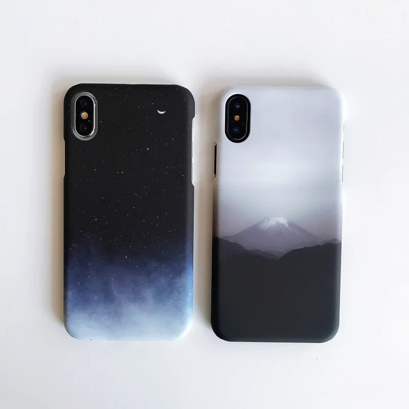 JONSNOW PC жесткий чехол для iPhone X XR XS Max чехол s звездное небо/Горный вид узор чехол для телефона для iPhone 6 6S 7 8 Plus Capa