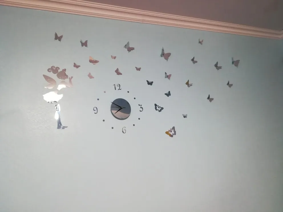Новинка,, 12 шт., наклейки на стену, Переводные бабочки, 3D зеркало, настенный художественный Декор для дома, бабочки, наклейки на стену, новинка
