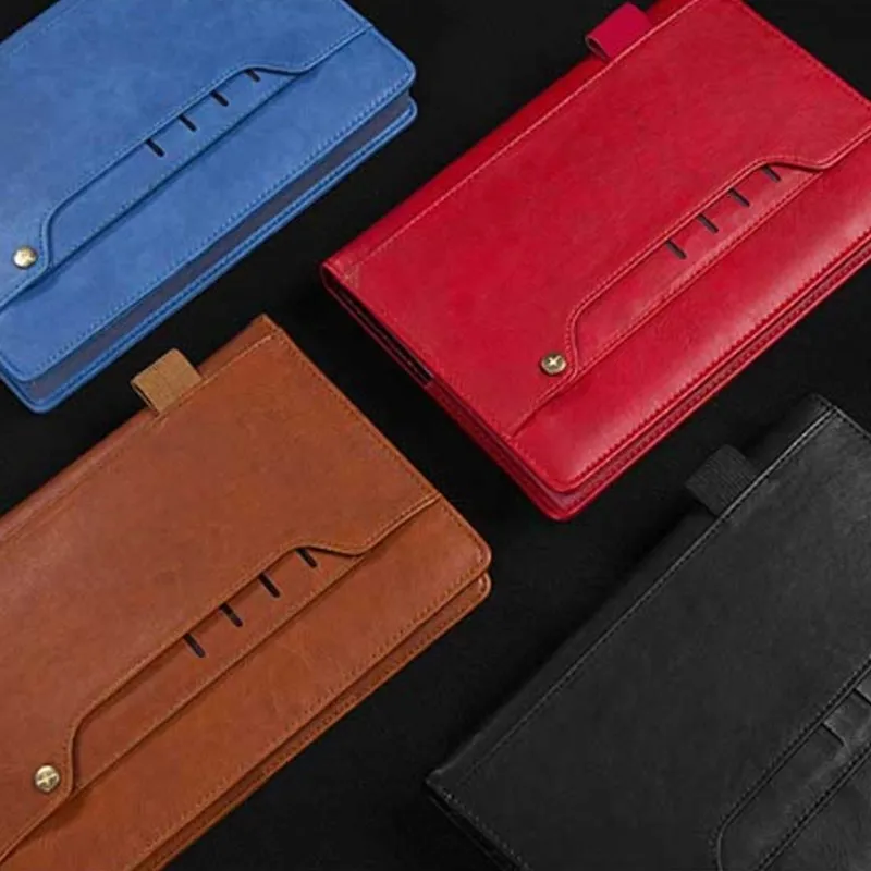Notebook stationery with business card soft leather conference working record book A5 notebook for College Students | Канцтовары для