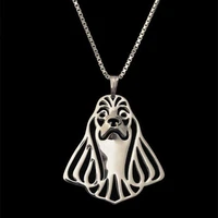 hot sale jewelry alloy pet dog necklaces cutout american cocker spaniel necklaces drop shipping