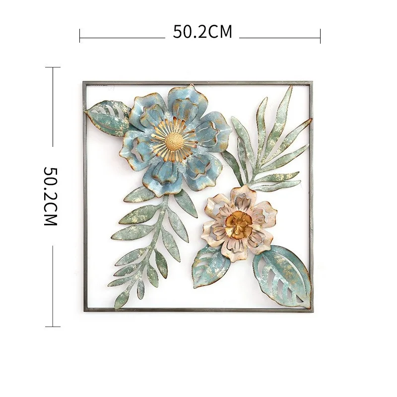 

50.2cm American Wrought Iron Crafts Wall Decoration Flower Wall Hanging Mural Ornaments Home Bedroom Accessories Art Decor R1183