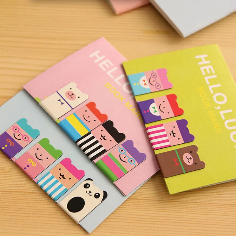 4 шт./компл. новые милые корейские магнитные металлические Lucky Bookmarks зажимы для