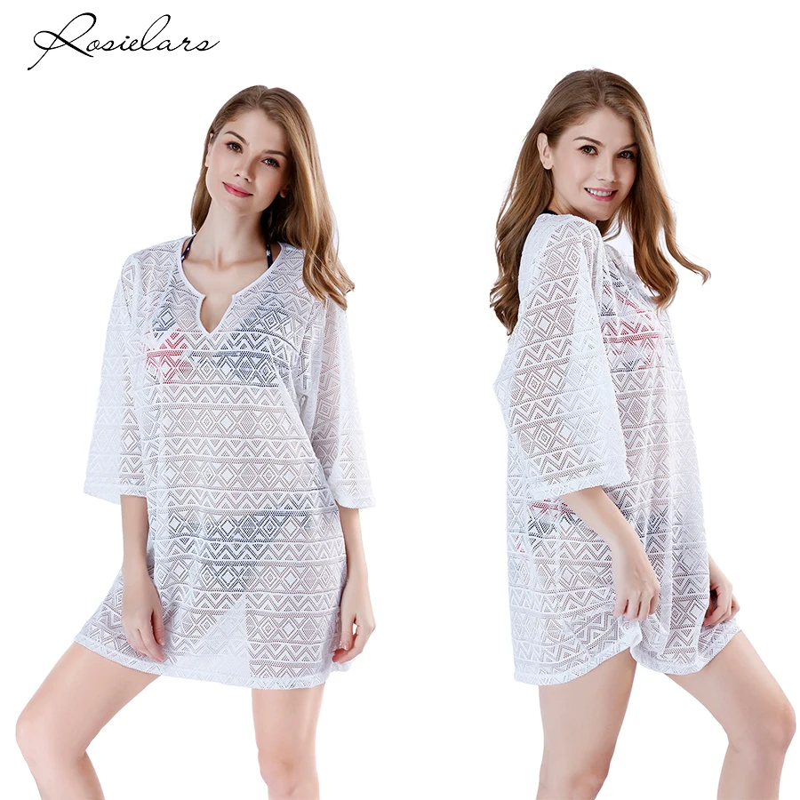 2019 г. накидки для купальников ROSIELARS женская одежда пляжа белые или черные платья