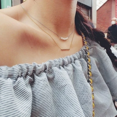 Новинка летнее Стильное ожерелье YUN RUO с пятью жемчужинами из титановой стали