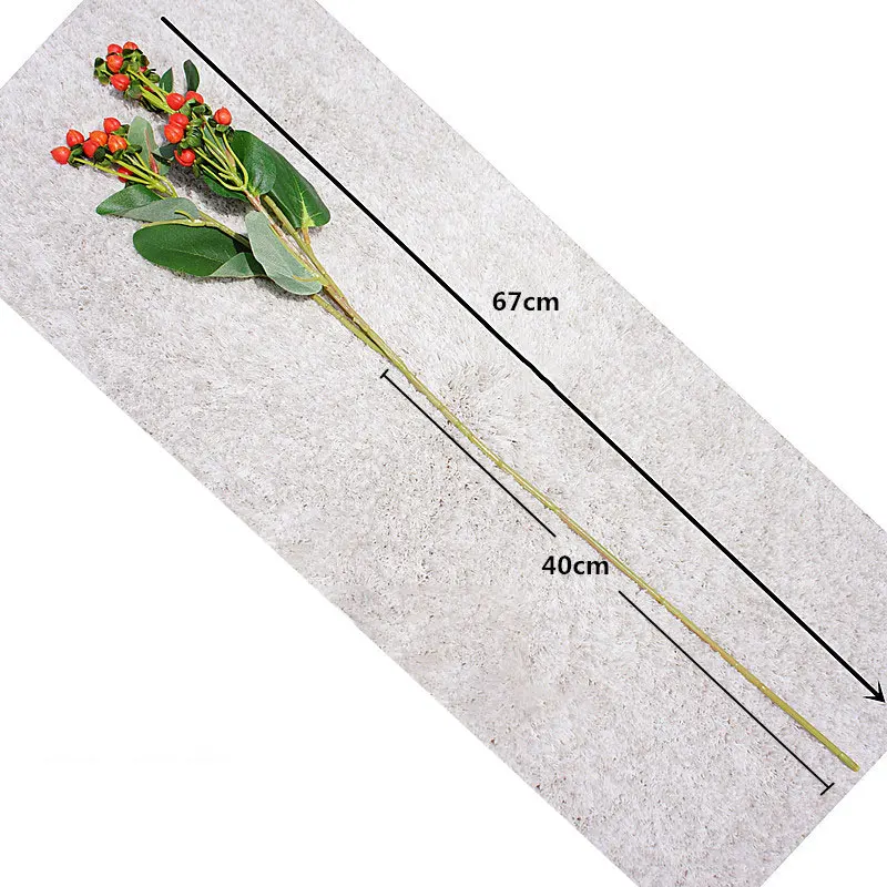 3 вилки искусственный цветок пластиковые красные бобы ветки ягоды поддельные