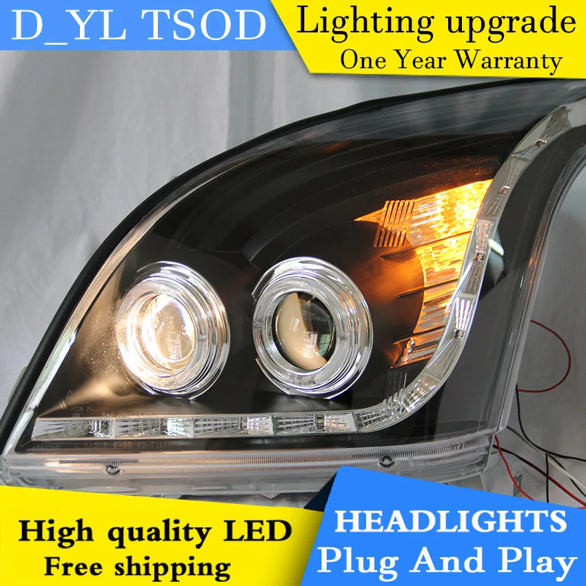 

Car styling for Toyota Prado FJ120 LED Headlights 2003-2009 Headlamp assembly Turn lights DRL lens H7 HID xenon bi xenon lens