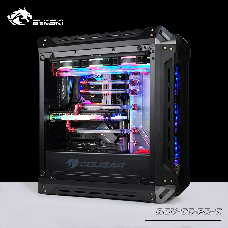 BYKSKI акриловый бак использовать для COUGAR Panzer-G компьютерный корпус/3PIN 5 V D-RGB/Combo DDC насос крутой водный канал решение